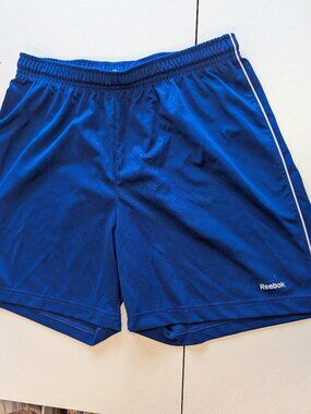 Reebok Blue w/ White Stripe Athletic Shorts - Size S